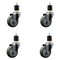 Service Caster 3.5'' Gray Poly Wheel Swivel 1-7/8'' Expanding Stem Caster Set, 4PK SCC-EX20S3514-PPUB-178-4 - alternate 1